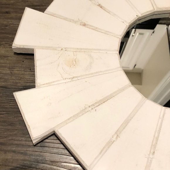 Rustic Wooden Sunburst Mirror - Picture 2 of 4